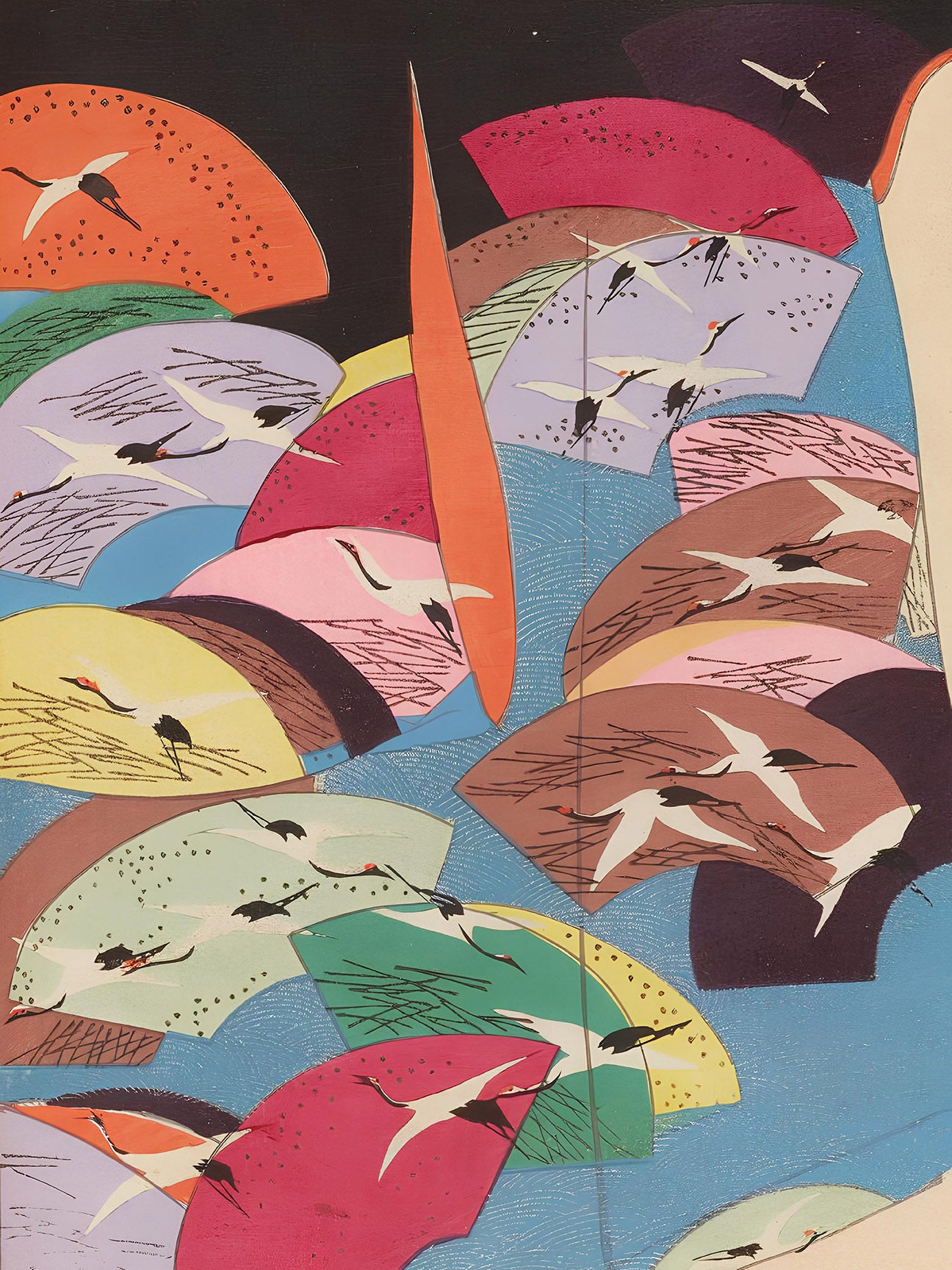 Cranes, Kimono Design