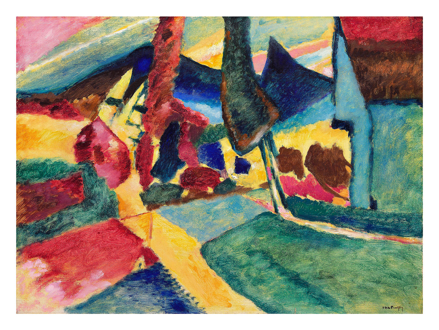 Landscape with Two Poplars by Kandinsky